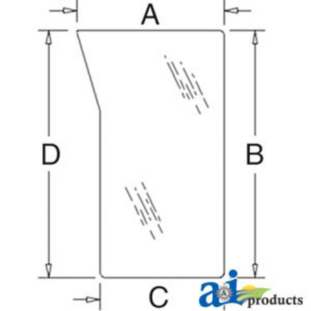 A & I PRODUCTS Glass, Windshield, Lower (LH) 38" x23" x2" A-3C581-70560